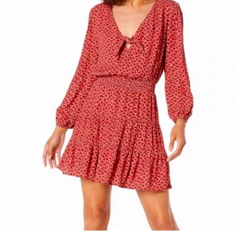 Paige Sandee Mini Dress in Papaya - Large